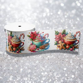 Lazo De Raso Feliz Navidad Cacao caliente y galletas