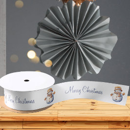 Lazo De Raso Feliz Navidad Dulce Muñeco de Nieve