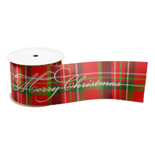 Lazo De Raso "Feliz Navidad", Navidades Tartan Pattern