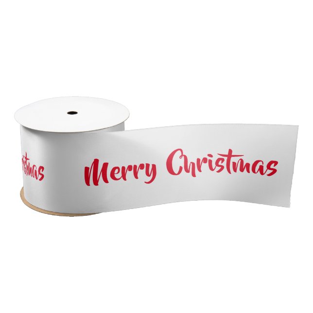 Lazo De Raso Feliz Navidad palabras rojas Satin Ribbon (Carrete)