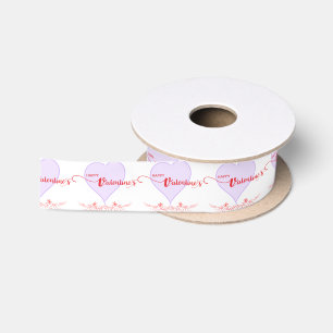 Lazo De Raso Feliz San Valentín-Púrpura-Swirls