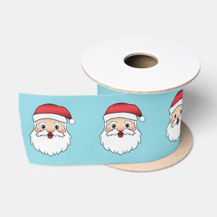 Lazo De Raso Feliz Santa Claus de Dibujos Animados sobre Azul