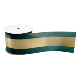 Lazo De Raso Festividad moderna Verde azulada Gold Stripe metál