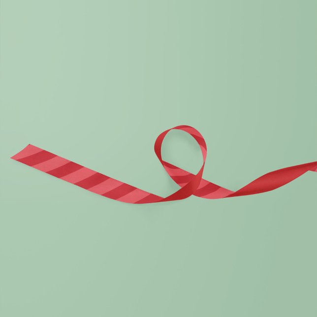 Lazo De Raso Festividad simple con rayas rojas (Simple festive red striped ribbon. Available in 3" and 1.5")