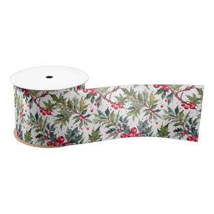 Lazo De Raso Festividades de Holly Botanical