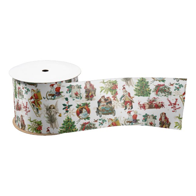 Lazo De Raso Festividades de Navidades de la época retro (Carrete)