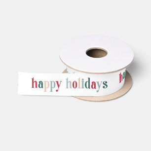 Lazo De Raso Festividades Felices Fiestas Diseño rojo y verde