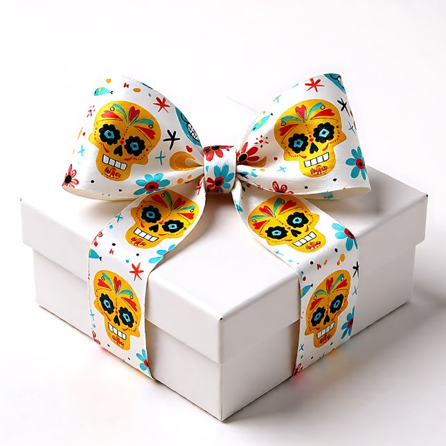 Lazo De Raso Fiesta Calaveras (Fiesta Calaveras Satin Ribbon)