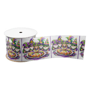Lazo De Raso Fiesta de Gnomos de Mardi Gras con Rosca de Reyes