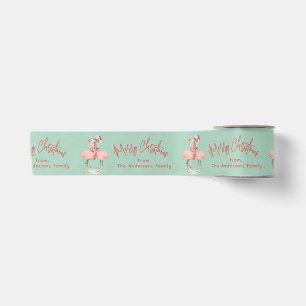 Lazo De Raso Flamenco Rosa Tropical Con Sombreros De Santa Navi
