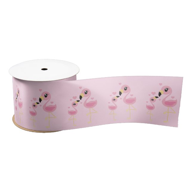 Lazo De Raso Flamingo Baby Shower Cute Tropical (Carrete)