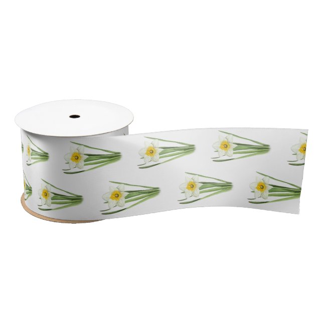 Lazo De Raso Flor de Daffodil (Carrete)