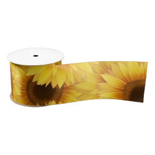 Lazo De Raso Flor de girasol pequeño