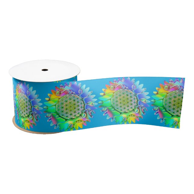 Lazo De Raso Flor De Vida - Flor Geométrica 5 (Carrete)