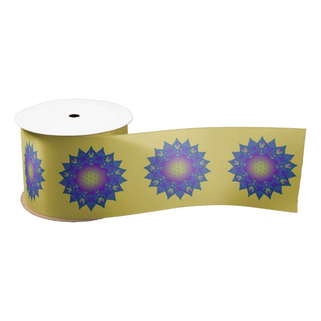 Lazo De Raso Flor de vida - Mandala india 3 (Carrete)