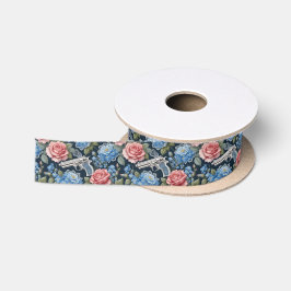 Lazo De Raso Flor Revolver Vintage Con Ropa Y Flores