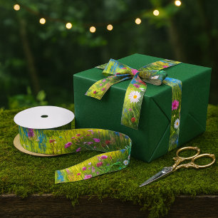 Lazo De Raso Flor Silvestre de Hada del Bosque Caprichoso