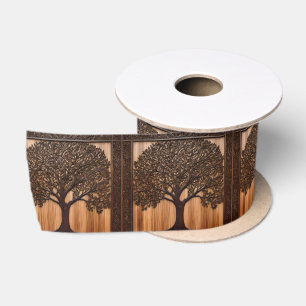 Lazo De Raso Flora Australiana: Impresión de madera de Wattle T
