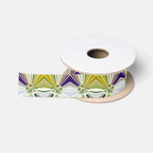 Lazo De Raso Floral Blanca Botánica Moderna