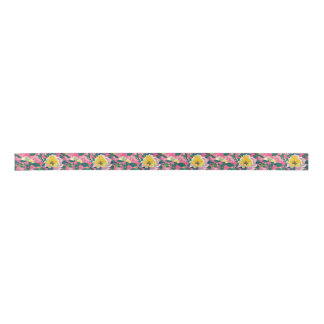 Lazo De Raso Floral Chinoiserie rosa