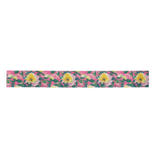 Lazo De Raso Floral Chinoiserie rosa