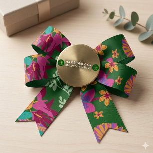 Lazo De Raso Floral Colorido Minimalista 