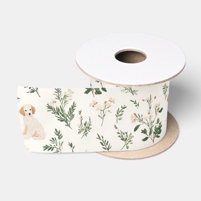 Lazo De Raso Floral de Cachorro (Carrete)