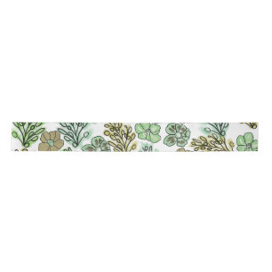 Lazo De Raso Floral Valencia Green Beige     