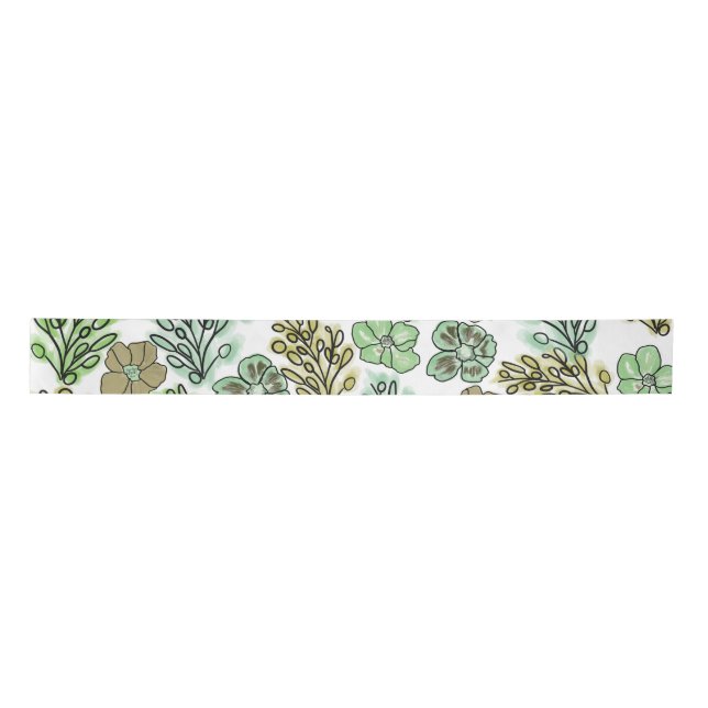 Lazo De Raso Floral Valencia Green Beige      (Anverso)
