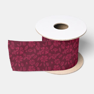 Lazo De Raso Floral Vintage Borgoña