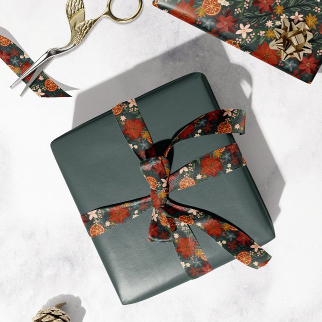 Lazo De Raso Florales de invierno ventilado a mano verde oscuro (Subido por el creador)