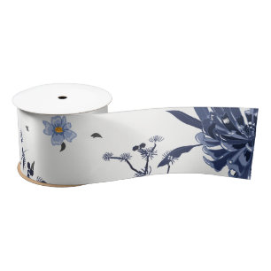 Lazo De Raso Flores azules