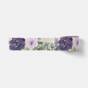 Lazo De Raso Flores bonitas de acuarela morada