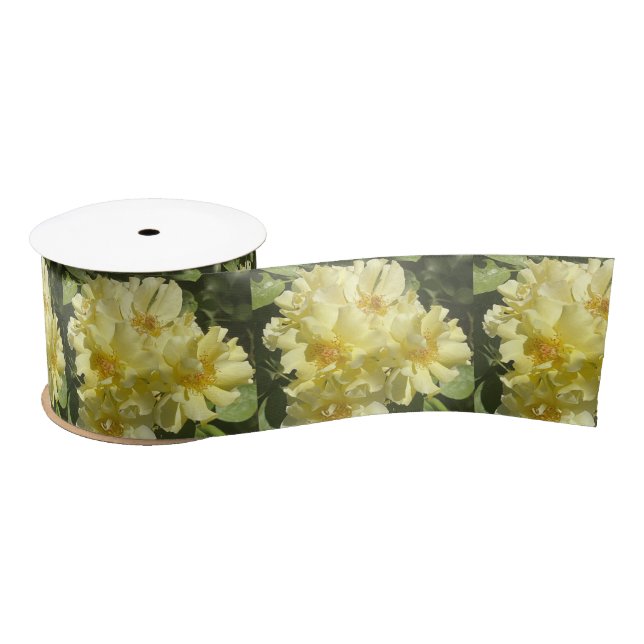 Lazo De Raso Flores Botánicas Amarillas (Carrete)