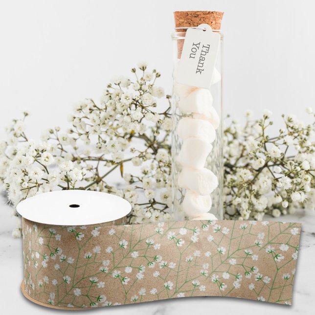 Lazo De Raso Flores de Bebé Respiración Boho Chic Bautizo Boda (Subido por el creador)