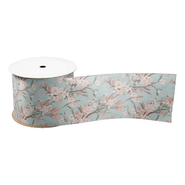 Lazo De Raso Flores de cerezo sakura (Carrete)