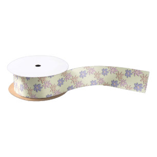 Lazo De Raso Flores de Crema Pastel
