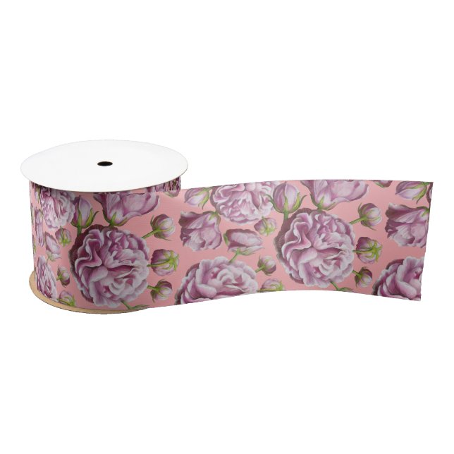 Lazo De Raso Flores de jardín de Camellia Rosa (Carrete)