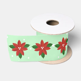 Lazo De Raso Flores de Nochebuena Rojas Cinta