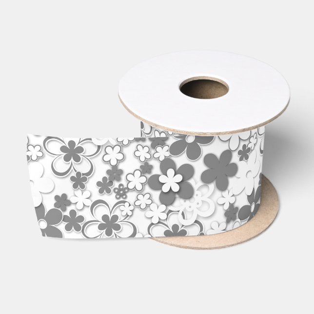 Lazo De Raso Flores de papel rojo y blanco con raciones de saté (Carrete)