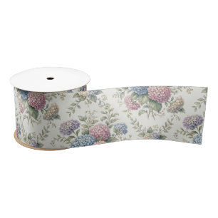 Lazo De Raso Flores delicadas de hortensias