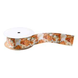 Lazo De Raso Flores naranjas bohemias