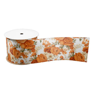 Lazo De Raso Flores naranjas bohemias