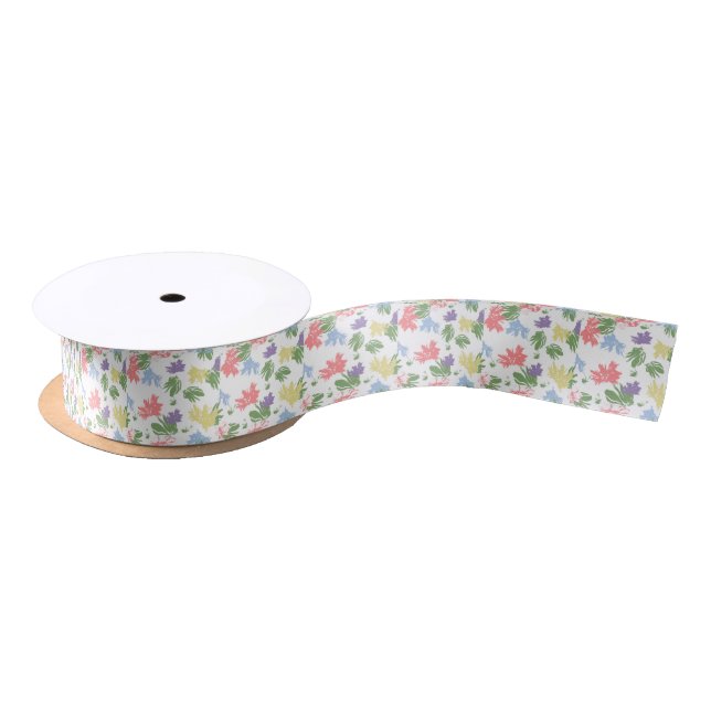 Lazo De Raso Flores Pastel bailarinas (Carrete)