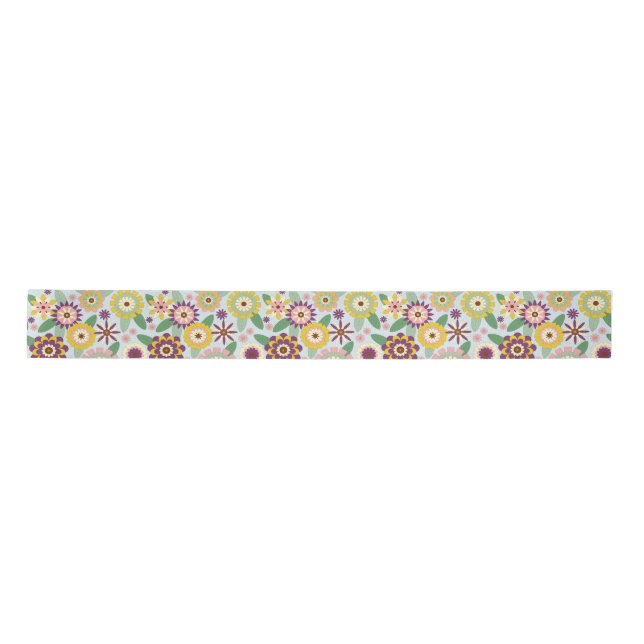 Lazo De Raso Flores Retro Groovy (Anverso)