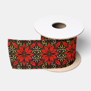 Lazo De Raso Flores rojas