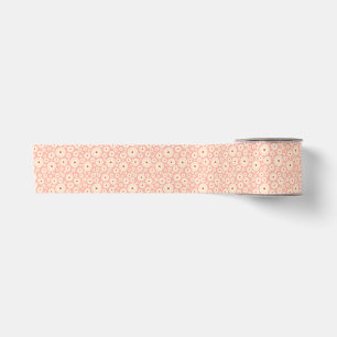 Lazo De Raso Flores rosadas en polvo pequeño