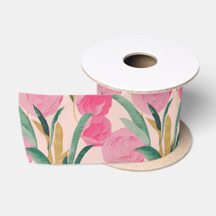 Lazo De Raso Flores rosas