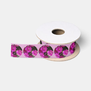 Lazo De Raso Flores rosas redondeadas de buquet floral