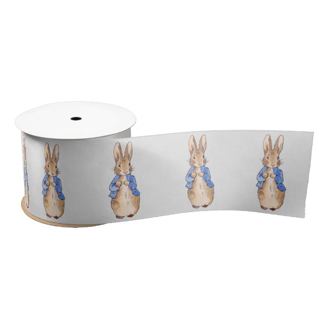 Lazo De Raso Fondo de Peter Rabbit Gray Linen (Carrete)